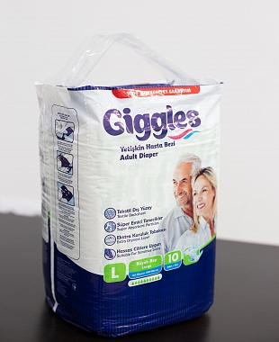 Подгузники для взрослых Giggles 10 шт в упаковке, размер L